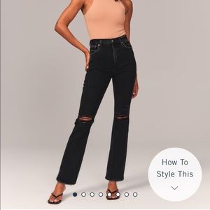 Abercrombie & Fitch Ankle Straight Ultra High Rise Black Jeans